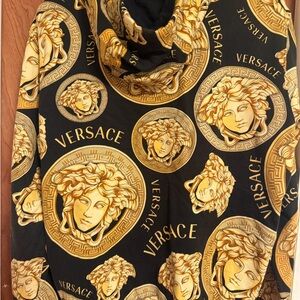 Versace Black and Gold Medusa Pattern Hoodie
